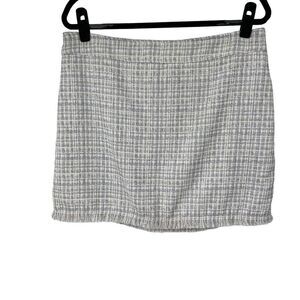 Maison d’‎ Amelie White Lavender Tweed Mini Skirt Sz